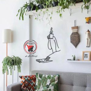 تابلو چوبی طرح دختر کتاب قهوه