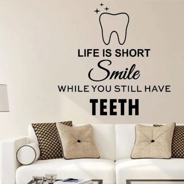 استیکر دیواری دندان چوبی