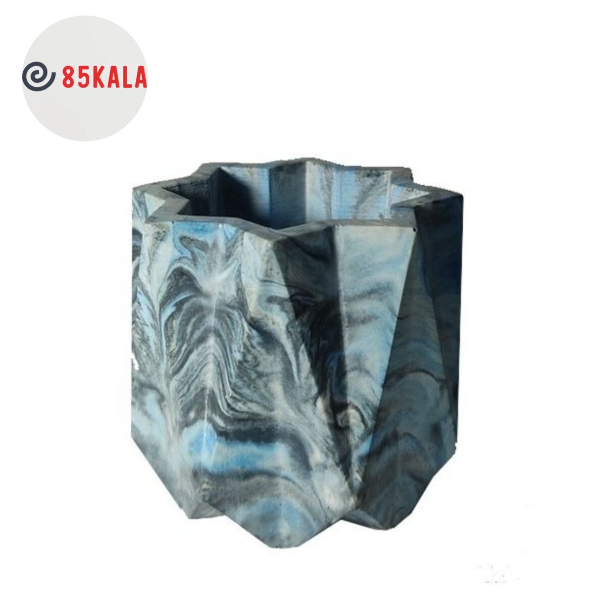 Artificial stone vase with marble design