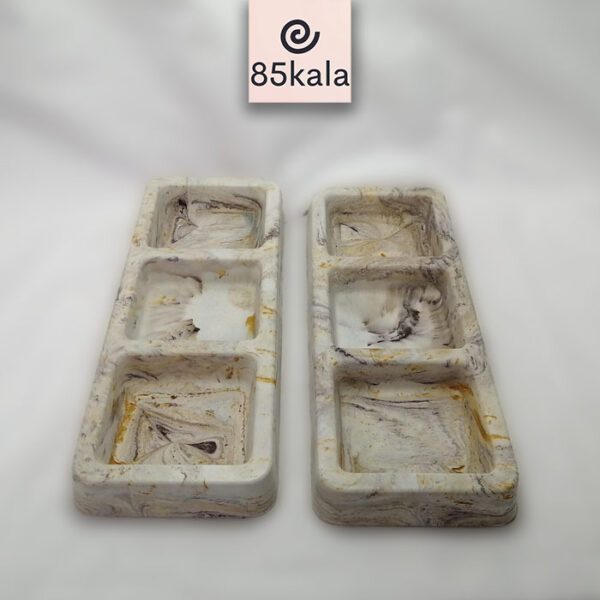 آجیل خوری مستطیل طرح گل ماشی
