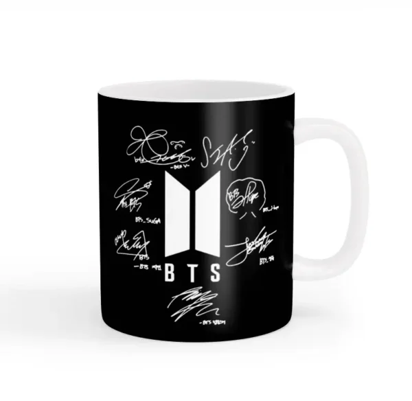 ماگ لوگوی BTS با امضاه گروه