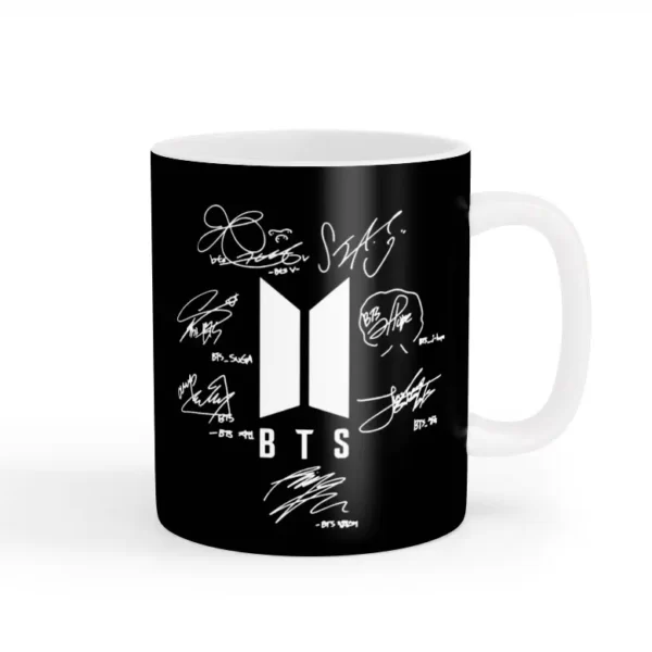 ماگ لوگوی BTS با امضاه گروه