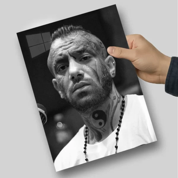 متال پوستر سیاه سفید امیر تتلو