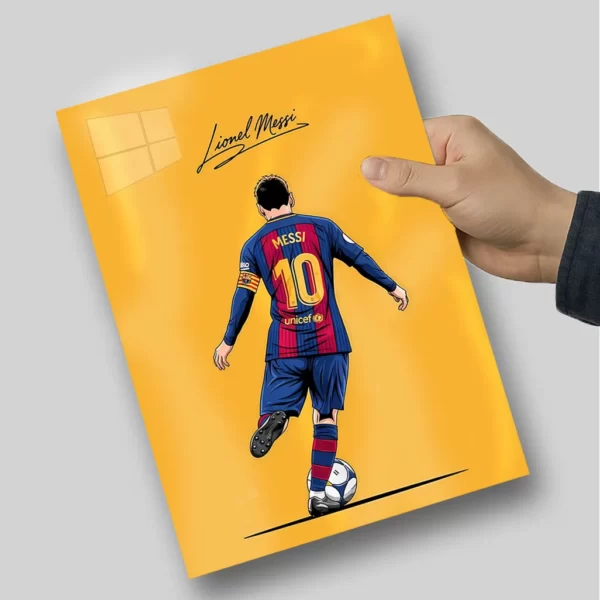 متال پوستر مسی با تم زرد بارسلونا